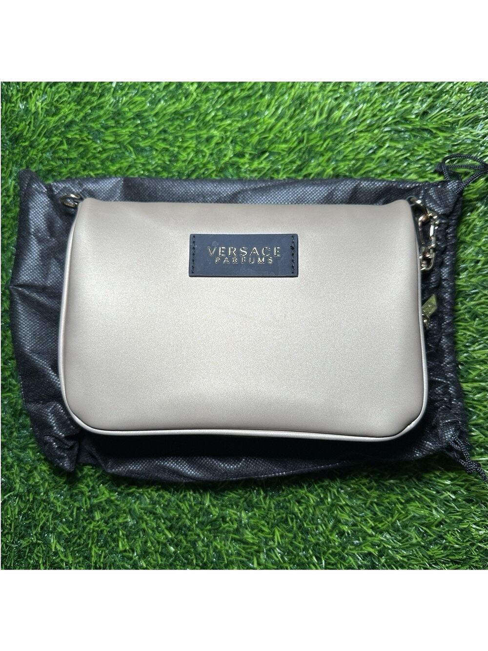 Versace Fragrance Gold Clutch Shoulder Crossbody Handbag Purse Pouch Bag NWOT